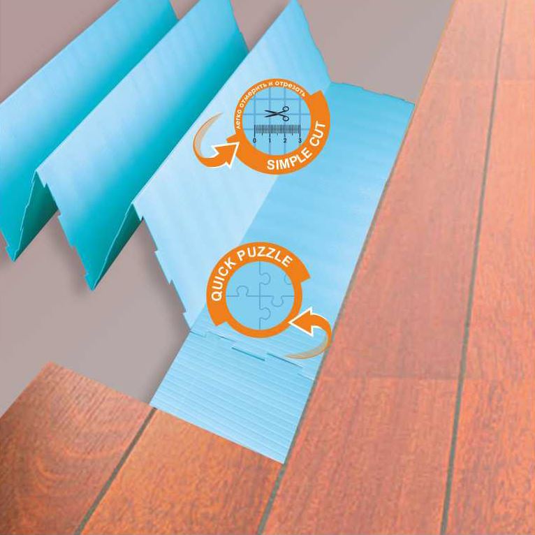 Подложка-гармошка "Солид" 5мм (5,25 м2) синяя